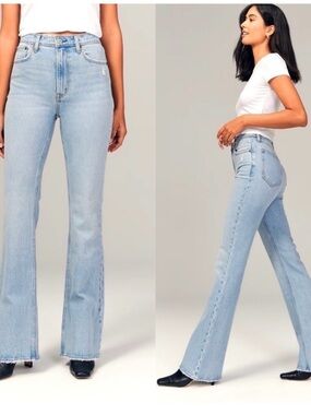 Abercrombie & Fitch Light Blue High-Rise Flare Jeans